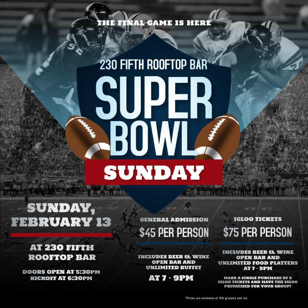 nyc super bowl party 2022 at 230 fifth empire room
