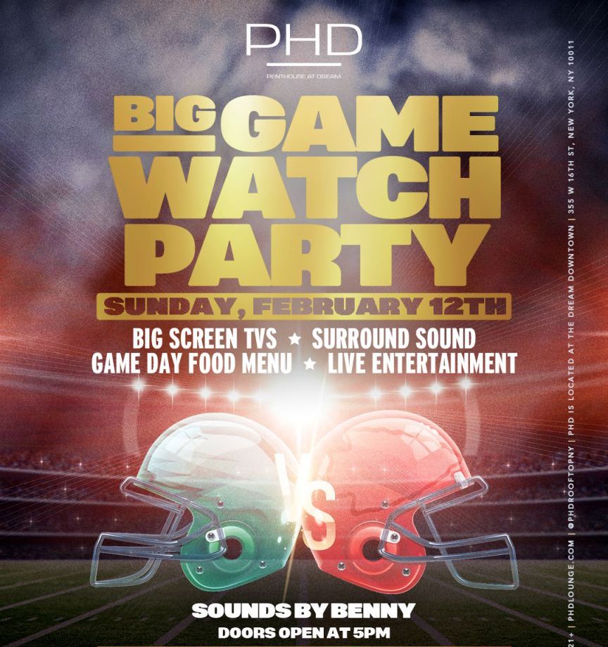 nyc super bowl watch party at phd rooftop